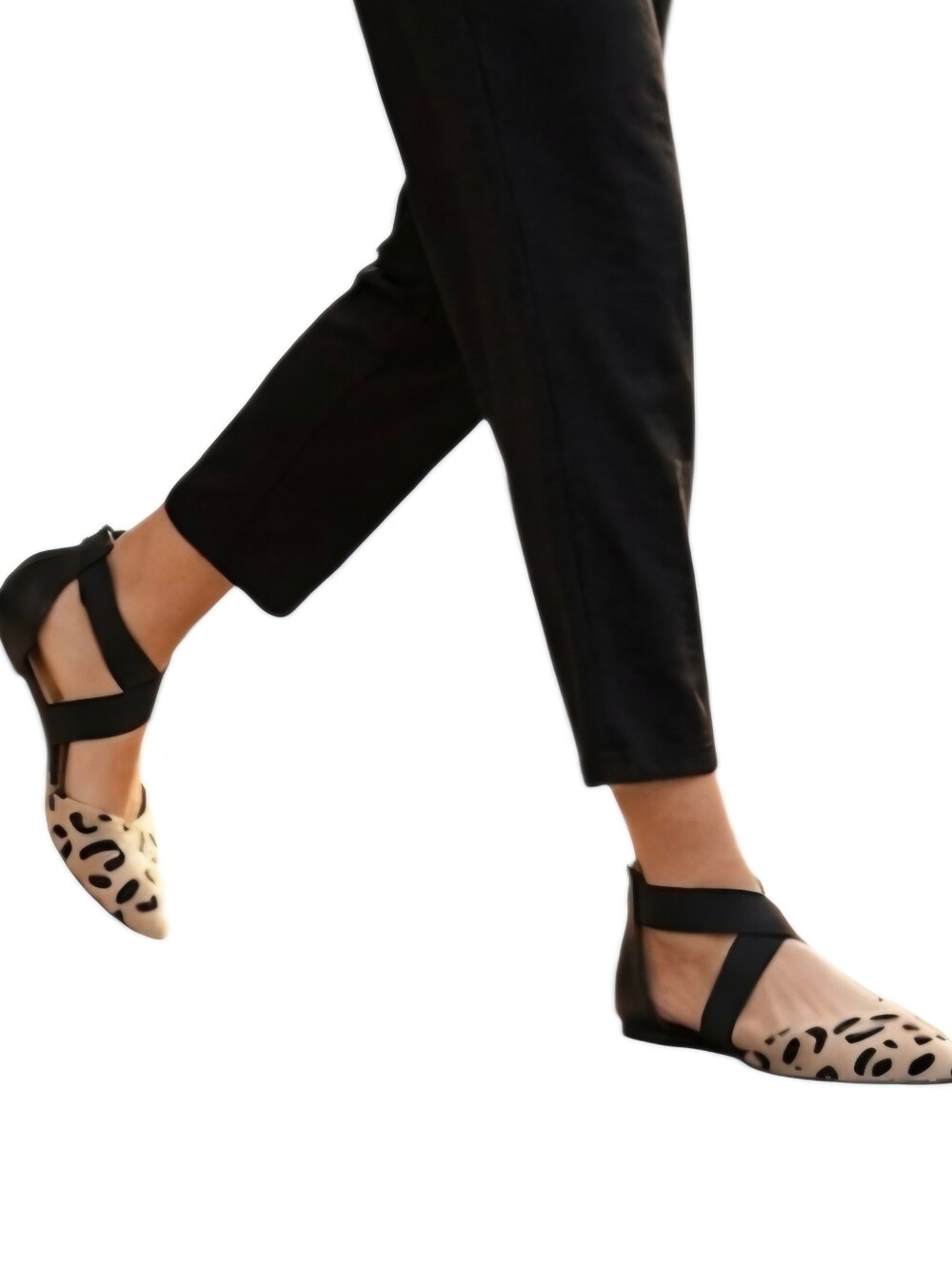 Rampage Leopard Print Ankle Strap Flats Size 8